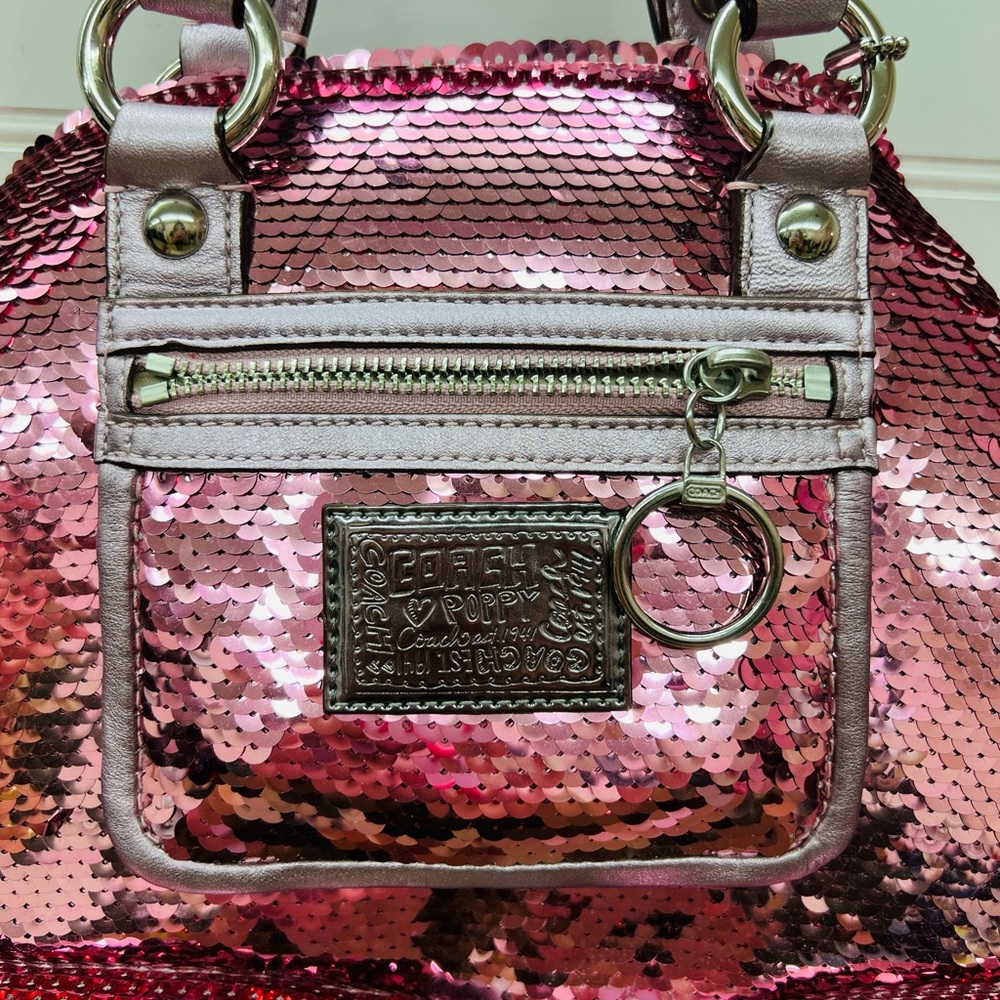 Coach Pink Sequin Tote Bag - Picture 2 of 9